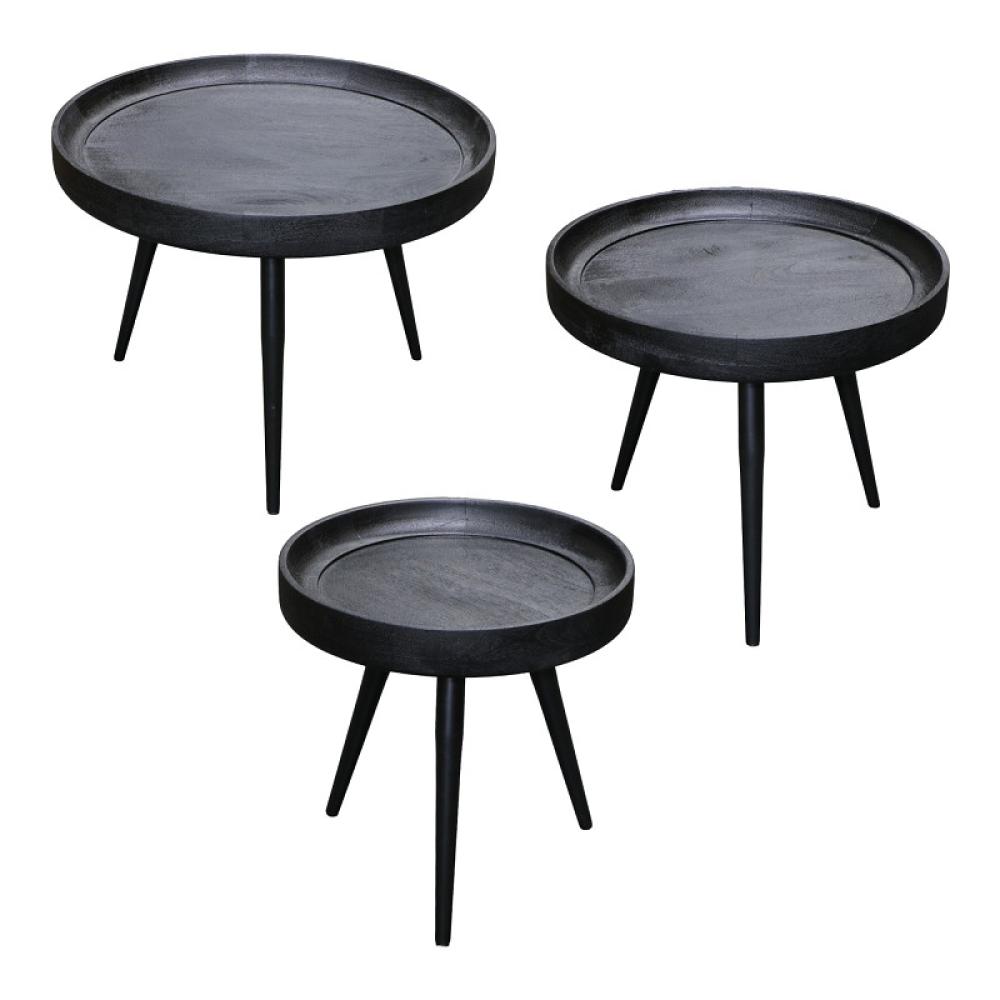 Stolky Artha černé set 3