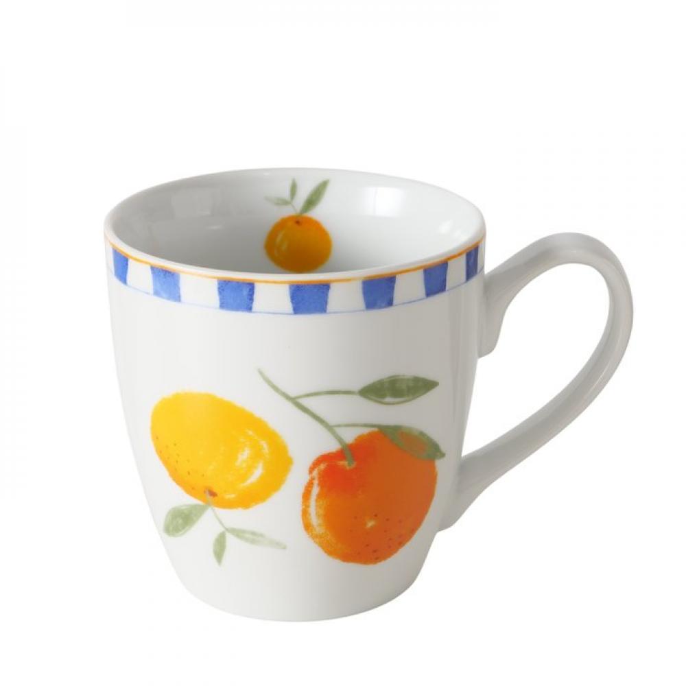 Velký hrnek Fruits s tmavým okrajem
