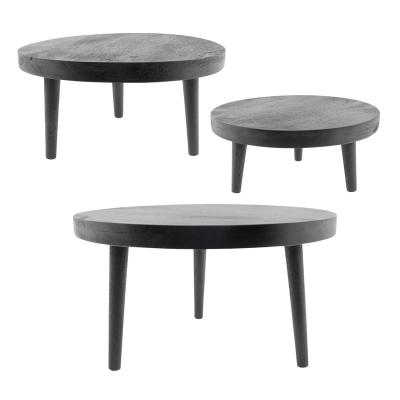 Set tří dekorativních černých stolků Banha
