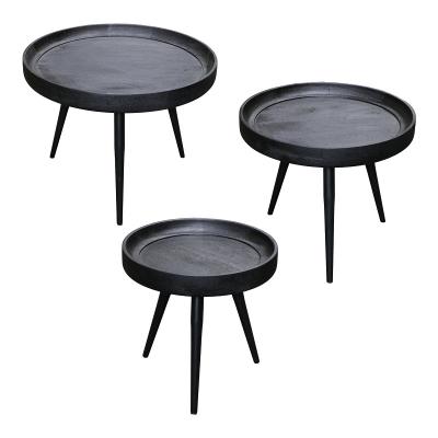 Stolky Artha černé set 3