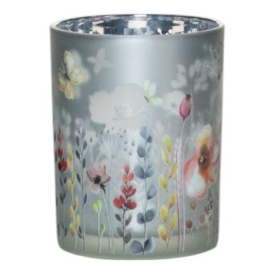 Skleněný svícen butterfly 18x12cm